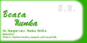 beata munka business card