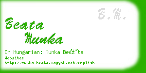 beata munka business card